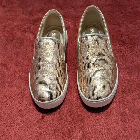 Michael Kors Shoes - Michael Kors metallic leather blended gold slip on loafer/sneaker size 6M